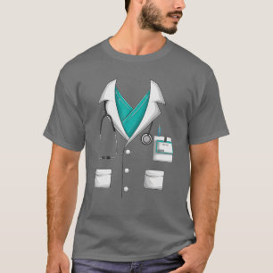Doctor White Lab Coat Funny Halloween Costume Men T-Shirt