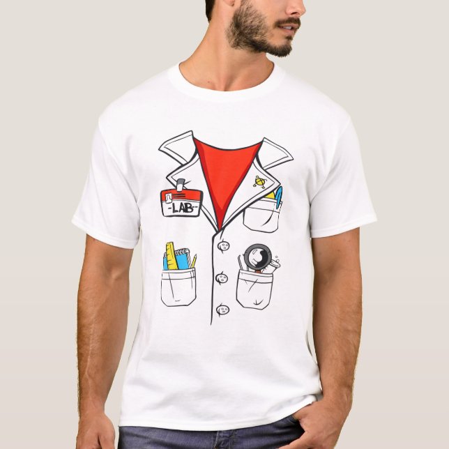 Doctor White Lab Coat Funny Halloween Costume T-Shirt (Front)