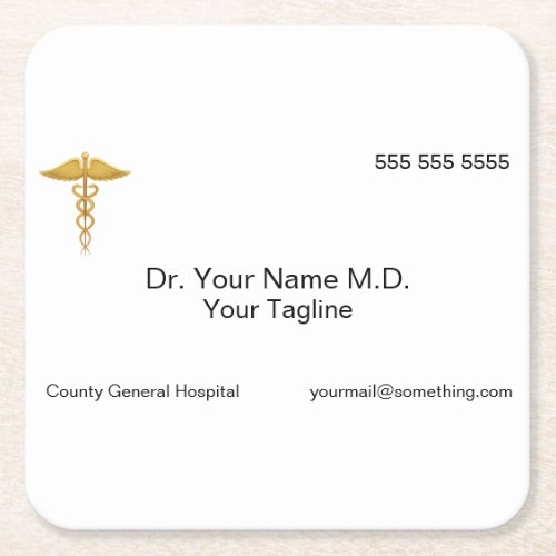 Doctor white square paper coaster