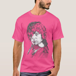 Doctor Who Actor Tom Baker Staring Black White T-Shirt