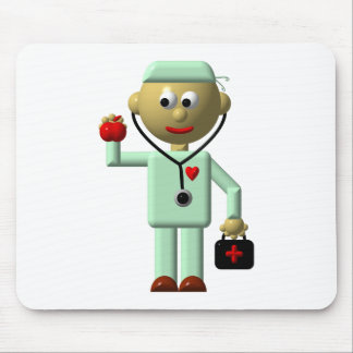 Doctor with Apple and Medical Bag Mouse Pad