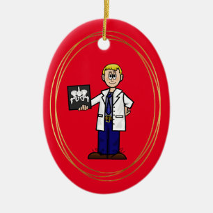 Doctor with Hip X-ray Christmas Ornament