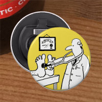 Doctor with Stethoscope Checking Feet Bottle Opener