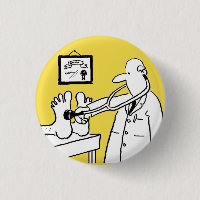 Doctor with Stethoscope Checking Feet Button