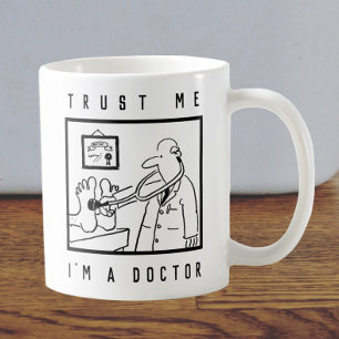 Doctor with Stethoscope Checking Feet Coffee Mug