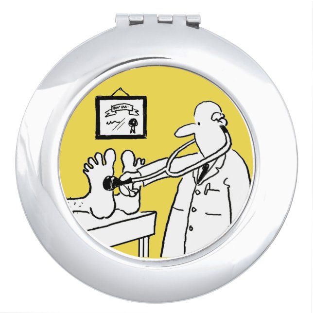 Doctor with Stethoscope Checking Feet Compact Mirror (Front)