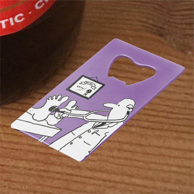 Doctor with Stethoscope Checking Feet Credit Card Bottle Opener (Creator Uploaded)