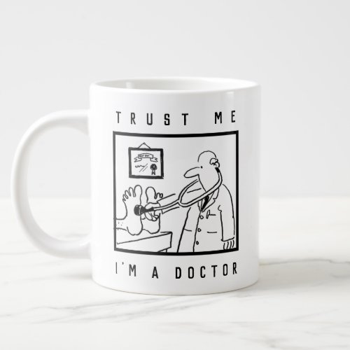 Doctor with Stethoscope Checking Feet Giant Coffee Mug
