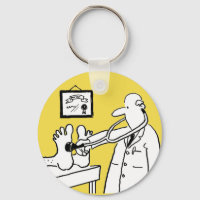 Doctor with Stethoscope Checking Feet Keychain