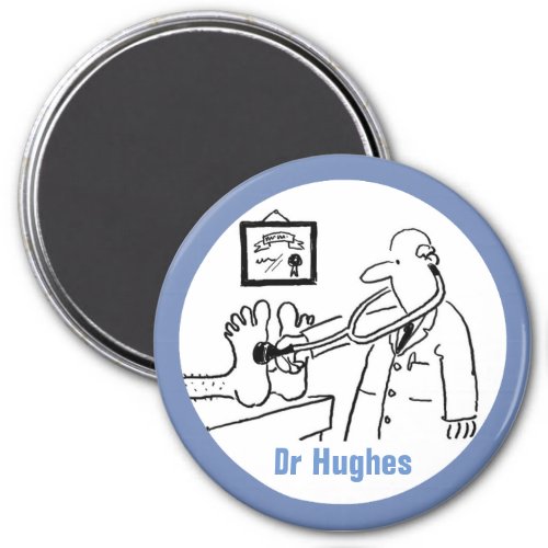 Doctor with Stethoscope Checking Feet Magnet