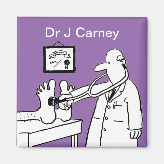 Doctor with Stethoscope Checking Feet Magnet (Front)