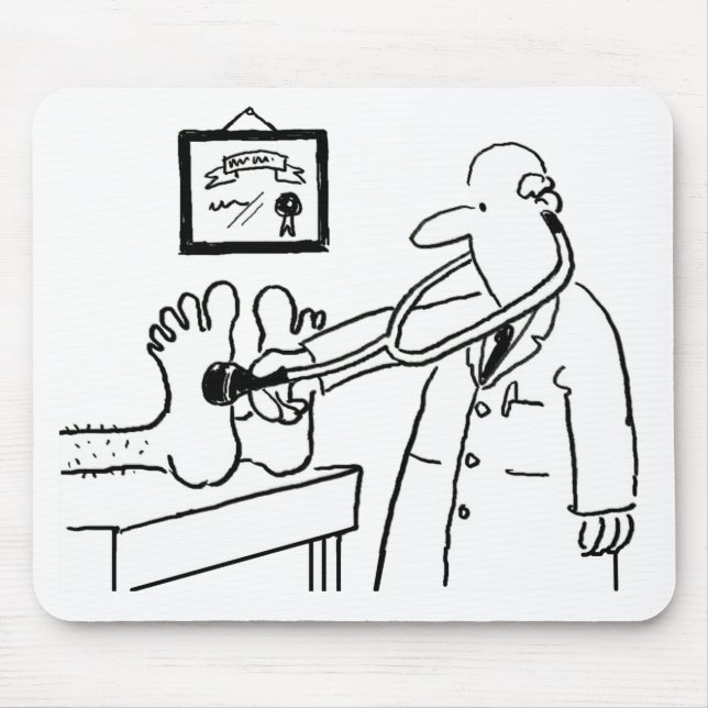 Doctor with Stethoscope Checking Feet Mouse Pad (Front)