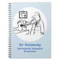 Doctor with Stethoscope Checking Feet Notebook