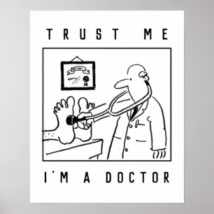 Doctor with Stethoscope Checking Feet Poster