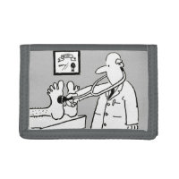 Doctor with Stethoscope Checking Feet Trifold Wallet