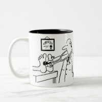 Doctor with Stethoscope Checking Feet Two-Tone Coffee Mug