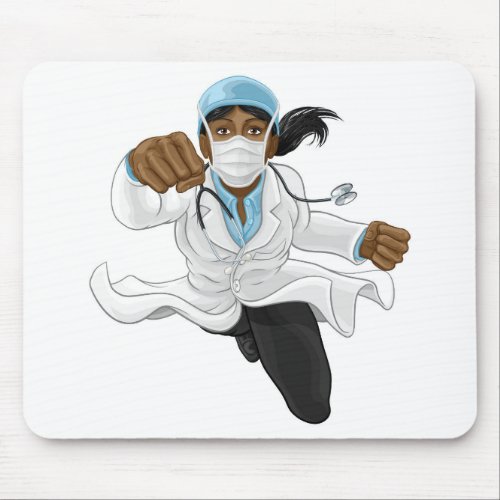 Doctor Woman Super Hero Medical Concept Mouse Pad