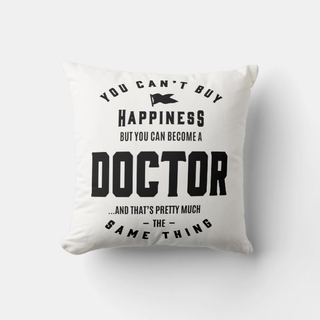 Doctor Work Job Title Gift Throw Pillow (Front)