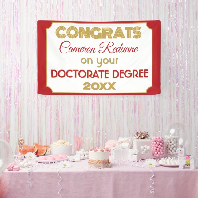 Doctorate Degree Congrats! Personalized banner (Party)