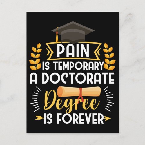 Doctorate Dissertation Defense PhD Graduation Postcard