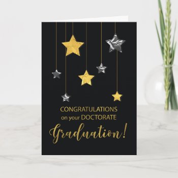 Doctorate Graduation Congratulations Gold & Silver Card by sandrarosecreations at Zazzle