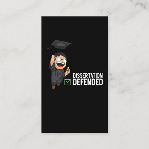 Doctorate Graduation Dissertation Defense PhD Business Card