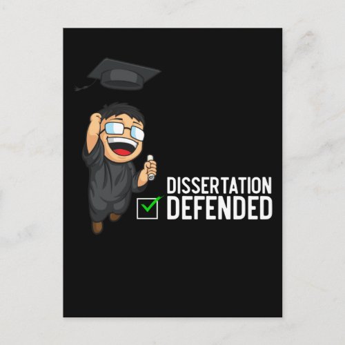 Doctorate Graduation Dissertation Defense PhD Postcard