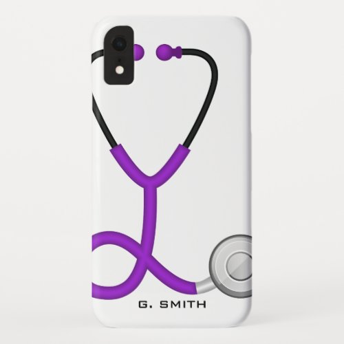 Doctors and Nurses  Name on Medical Stethoscope iPhone XR Case