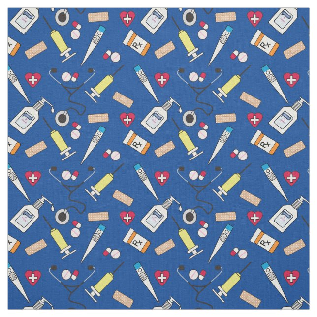 Doctor's and Nurse's Supplies Cute Fabric (Swatch)