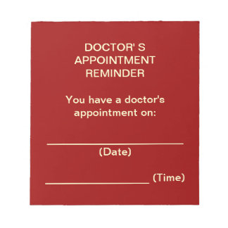 Doctor's Appointment Reminder Notepad