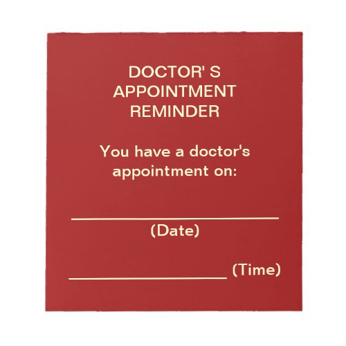 Doctors Appointment Reminder Notepad