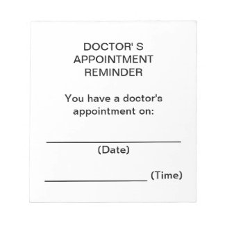 Doctor's Appointment Reminder Notes