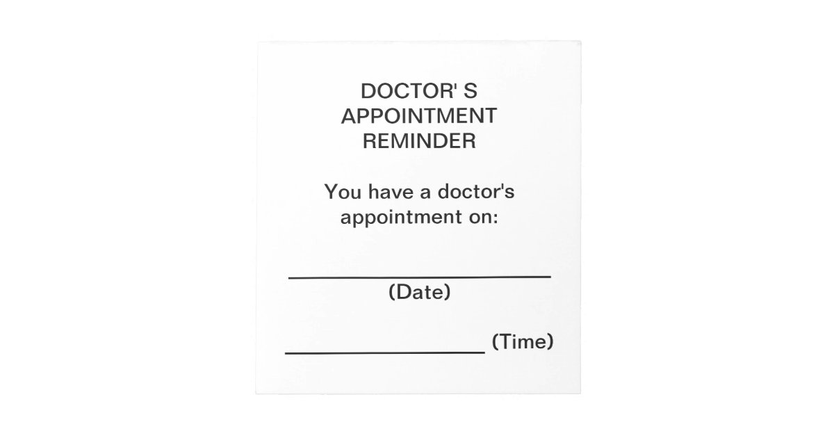 Doctor's Appointment Reminder Notes