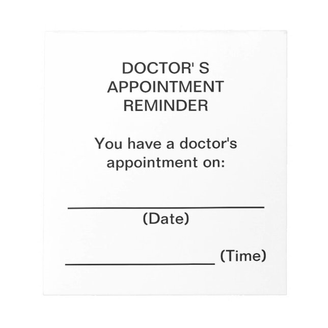 Doctor's Appointment Reminder Notes (Front)