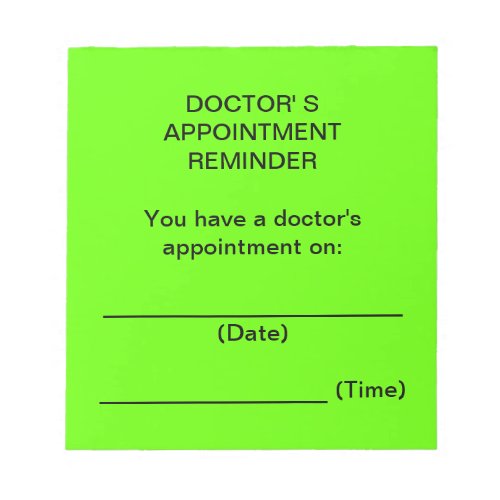 Doctors Appointment Reminder Notes Bright Green