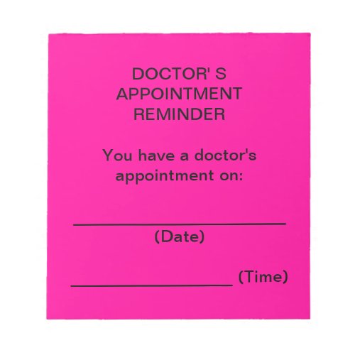 Doctors Appointment Reminder Notes Bright Pink
