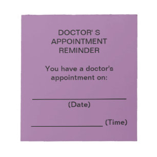 Doctor's Appointment Reminder Notes (Purple)