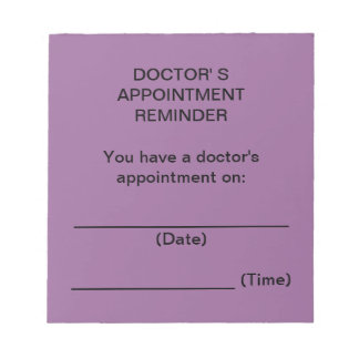 Doctor's Appointment Reminder Notes (Purple)