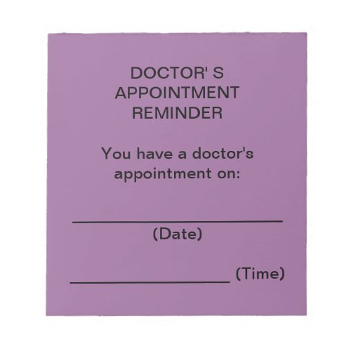 Doctors Appointment Reminder Notes Purple
