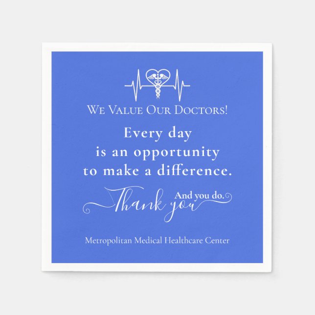 Doctors Appreciation Week Healthcare Symbol Bulk Napkins (Front)