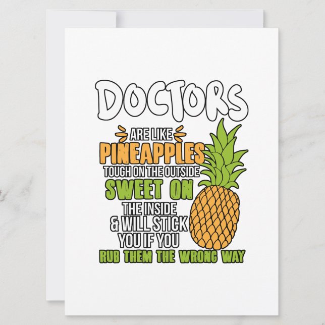 Doctors Are Like Pineapples. Announcement (Front)