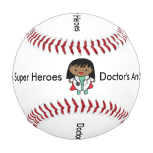 Doctors Are Super Heroes Female Black Personalize  Baseball
