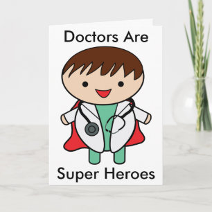 Doctors Are Super Heroes Letterpress Thank You Card