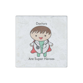 Doctors Are Super Heroes Personalize Stone Magnet