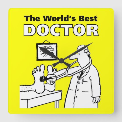 Doctors Bedside Manner Not Quite Right Square Wall Clock