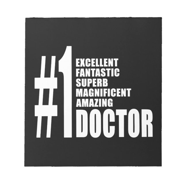 Doctors Birthdays Gifts : Number One Doctor Notepad (Front)