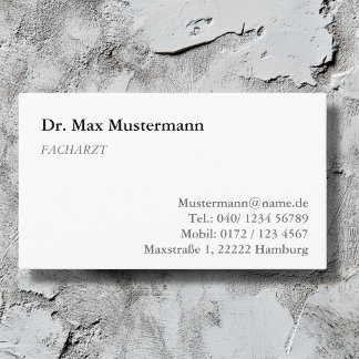 doctor's business card