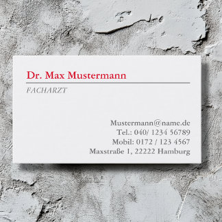 doctor's business card