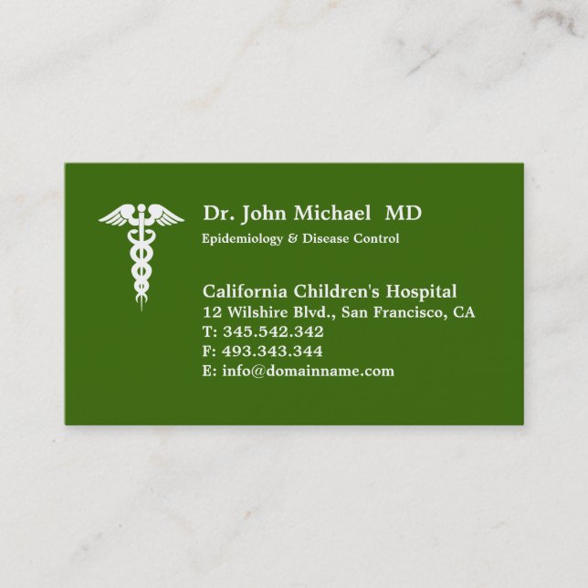 Doctor's Business Card  Design Template (Front)