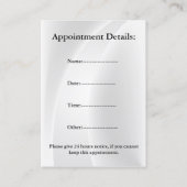 Doctors business card with appointment (Back)
